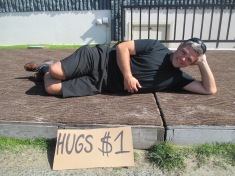 Cam selling hugs for $1
